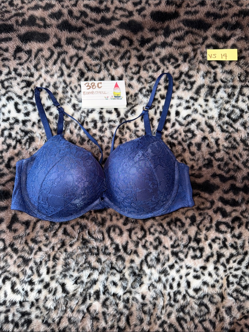 Victoria's Secret Navy Lace Underwire very sexy, push-up bombshell like Bra VS14